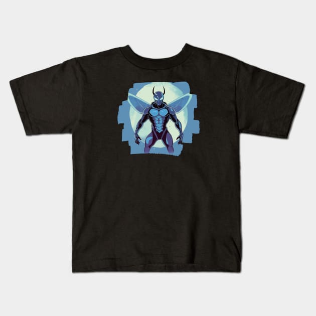 Blue Beetle Kids T-Shirt by Pixy Official